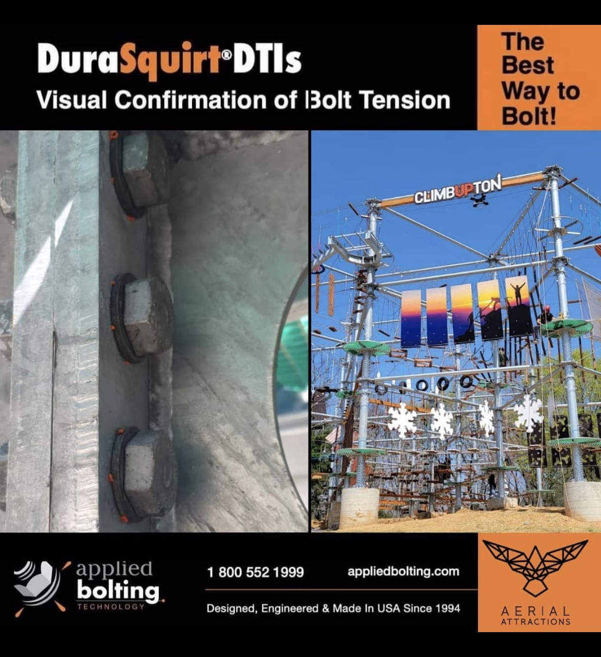 Why Aerial Attractions Uses Applied Bolting’s DuraSquirt® DTIs